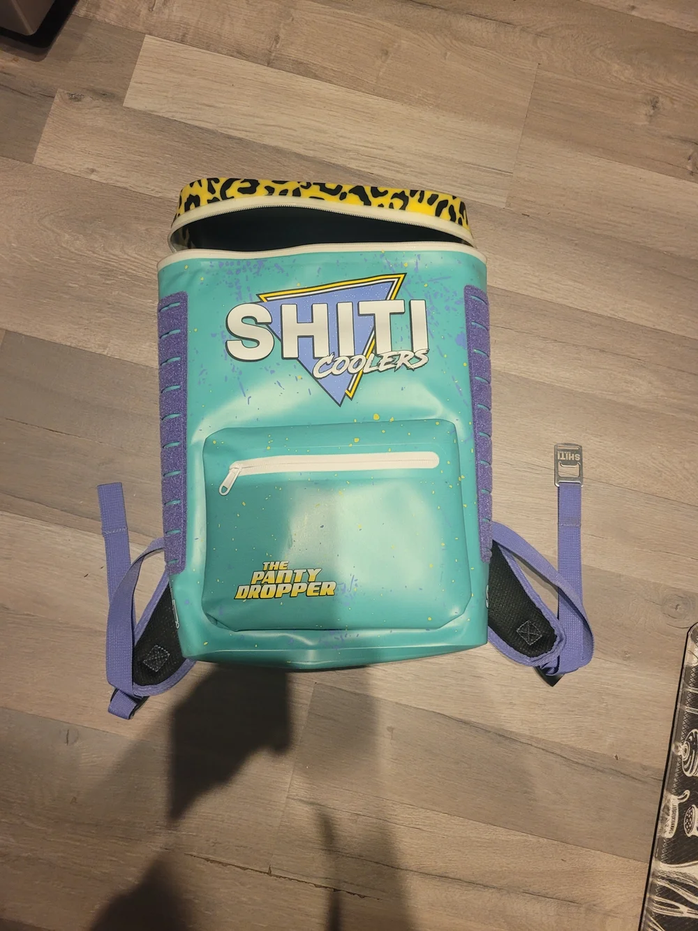 SHITI Coolers Teal Leopard Print Beach Cooler Backpack